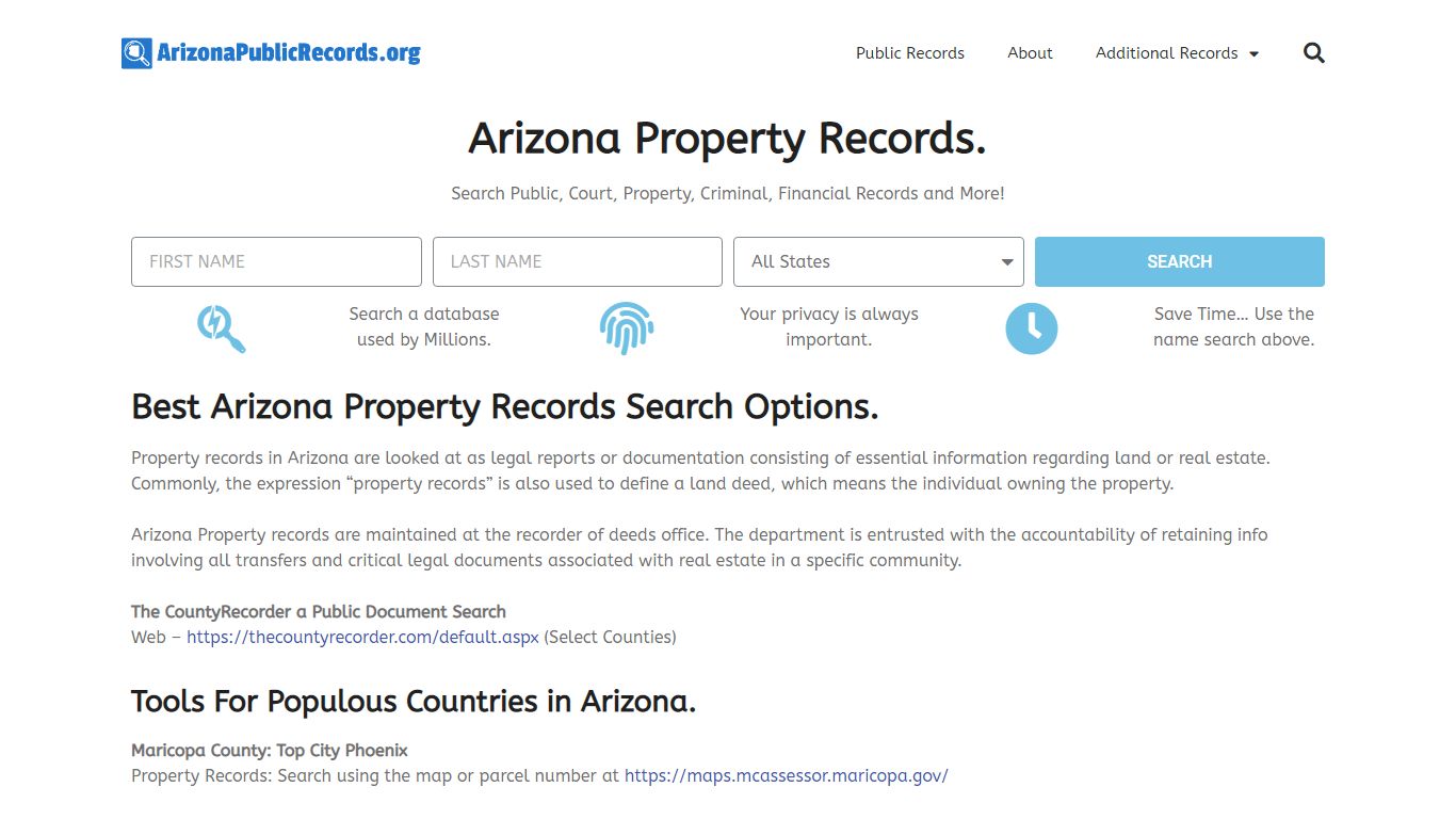 Arizona Property Records: ArizonaPublicRecords.org