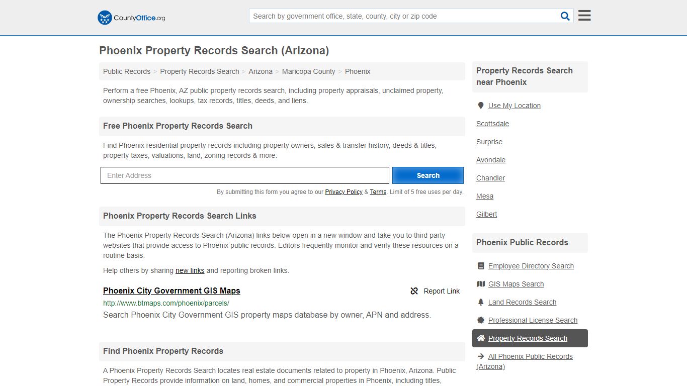 Phoenix Property Records Search (Arizona) - County Office